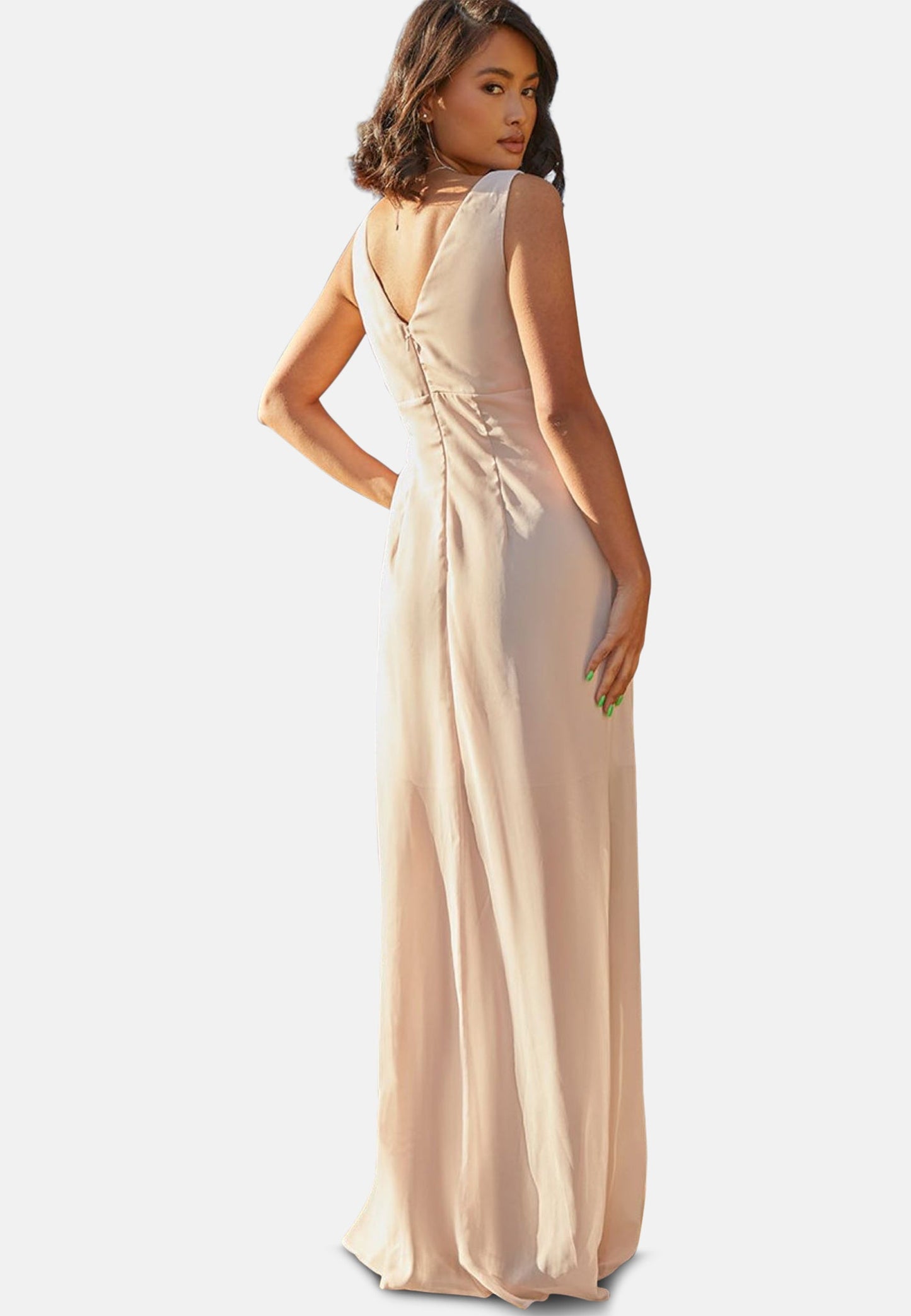 Knot Detail Maxi Dress in Champagne