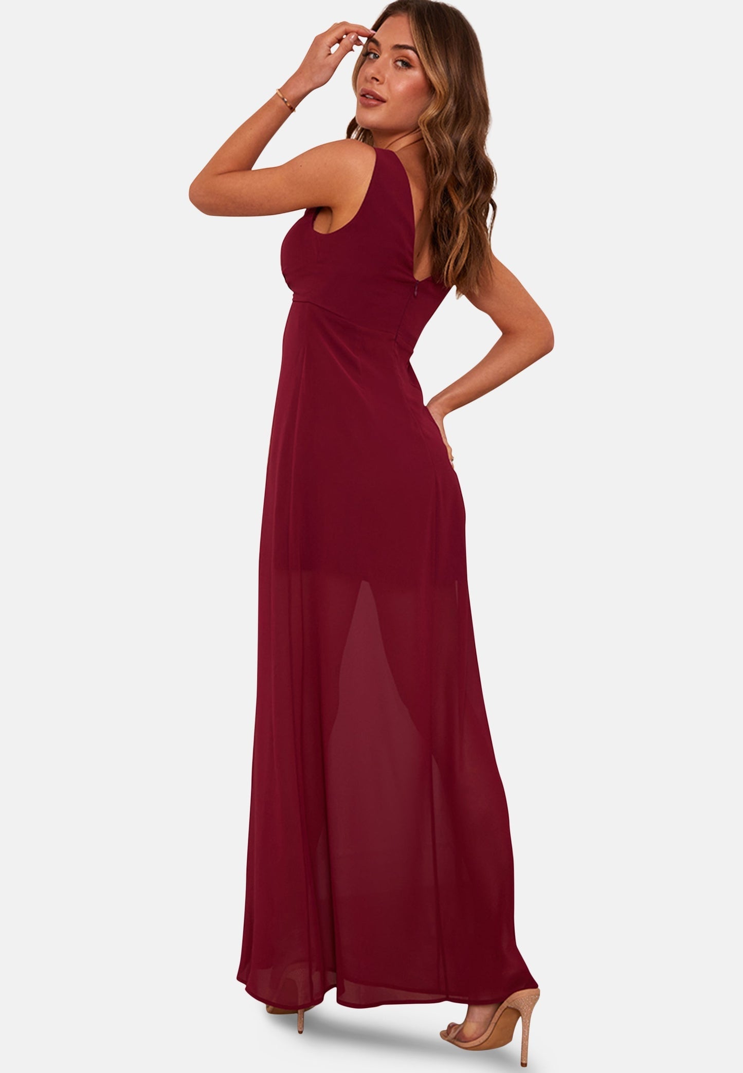 Knot Detail Maxi Dress in Wine